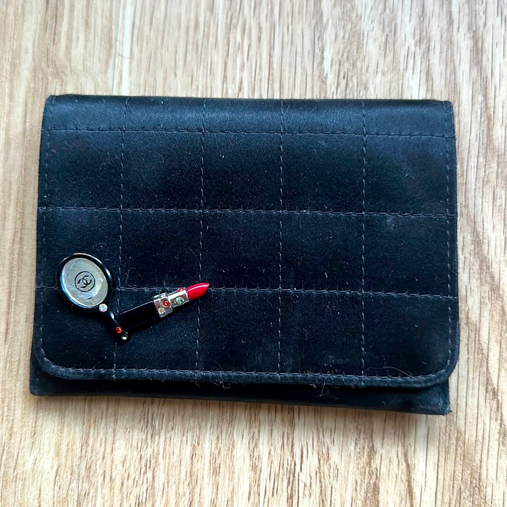 💯% Authentic Chanel Vintage Satin Card Holder Wallet
